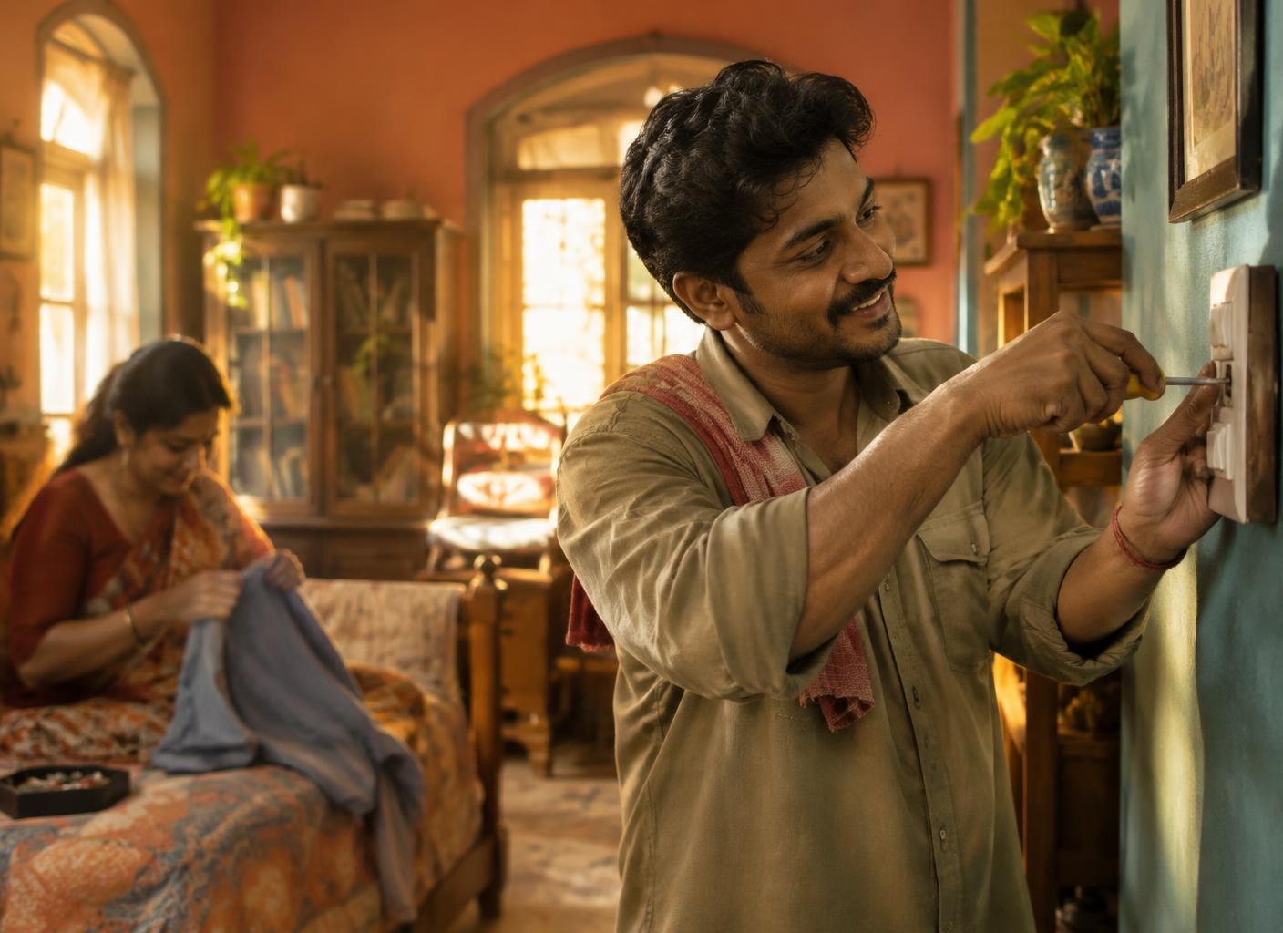 TinyTask partner ghar mein switch theek karte hue